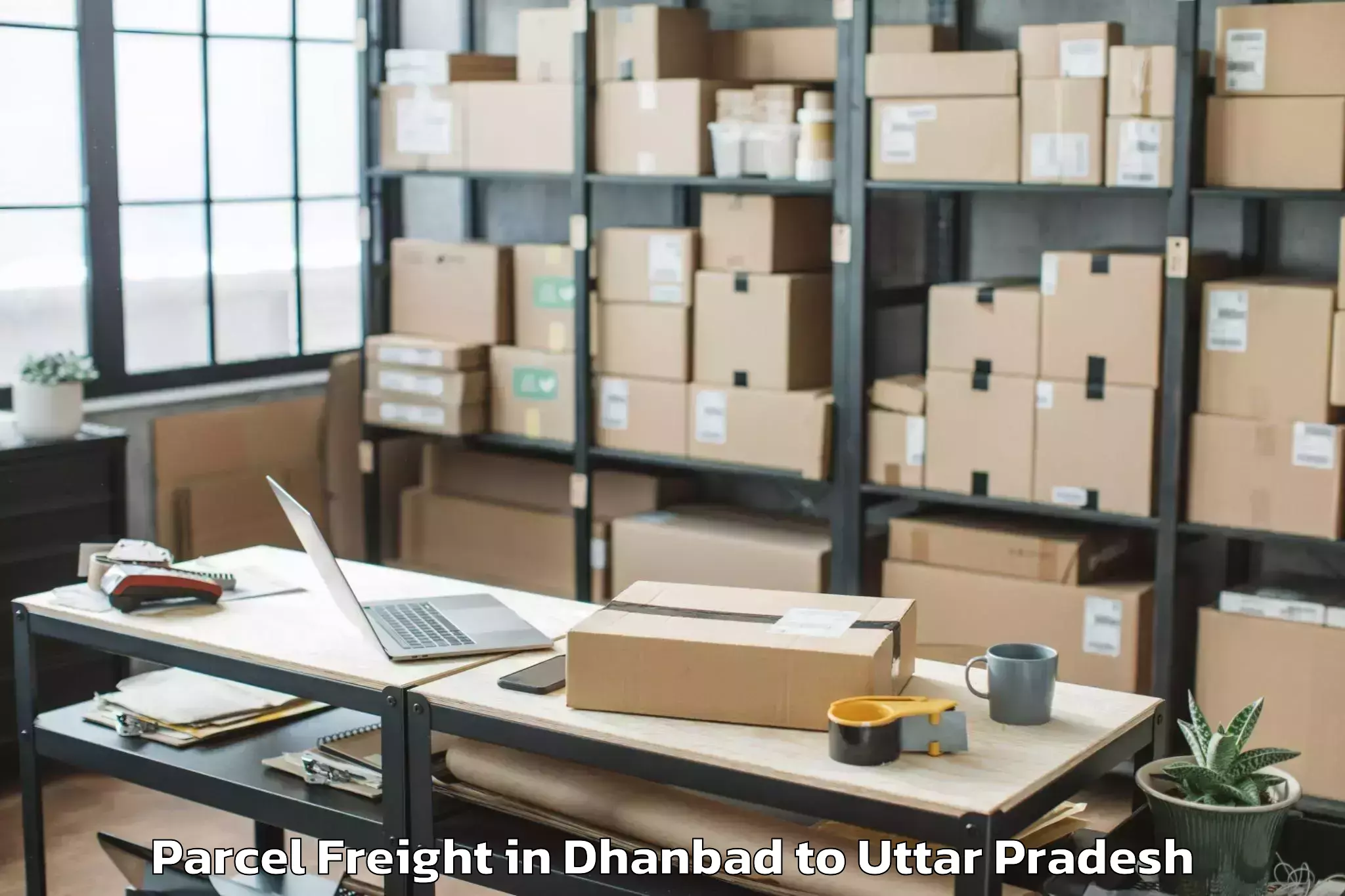 Top Dhanbad to Gola Bazar Parcel Freight Available